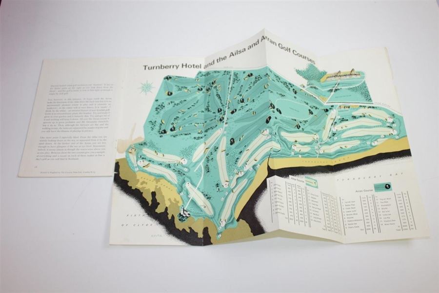 'Turnberry Hotel and its golf courses' Booklet by Henry Longhurst - with Fold Out Map 