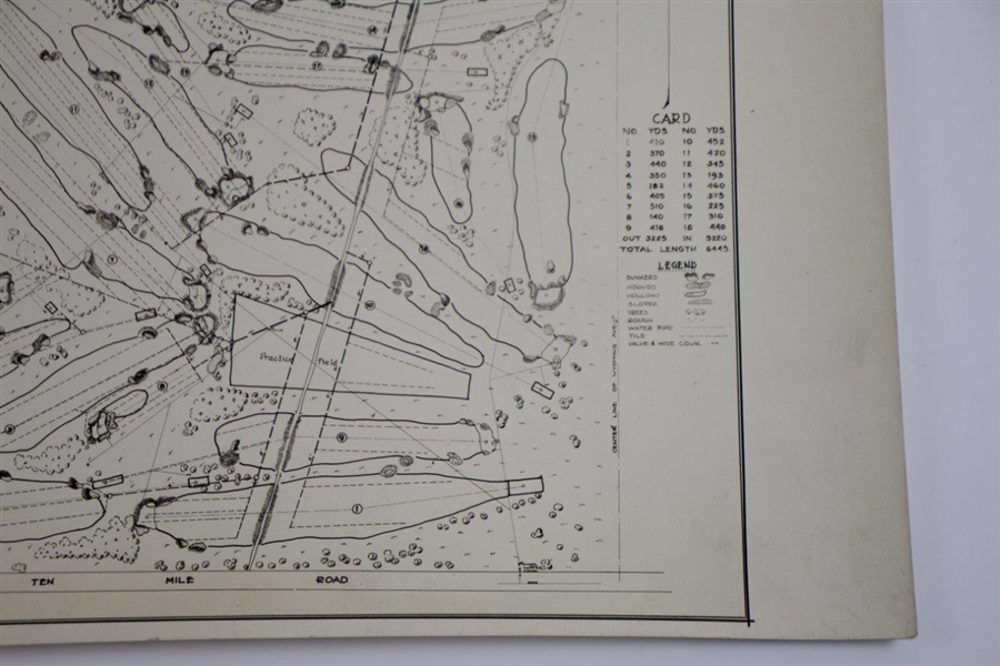 Early 1930's HH Rackham Golf Course of Detroit, Michigan Irrigation Plan Photo - Wendell Miller Collection
