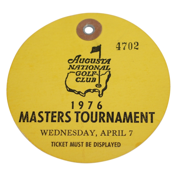 1976 Masters Tournament Wednesday Ticket #4702 - Jay Haas Last Amateur Par 3 Champ