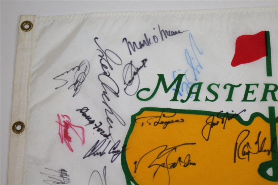 1993 White Masters Champs Flag Signed by Palmer, Tiger, Jack, Seve, & 20 others JSA ALOA
