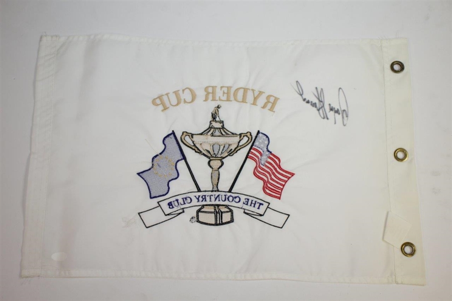 Payne Stewart Signed 1999 Ryder Cup at The Country Club Embroidered Pinney Flag JSA #Z96007