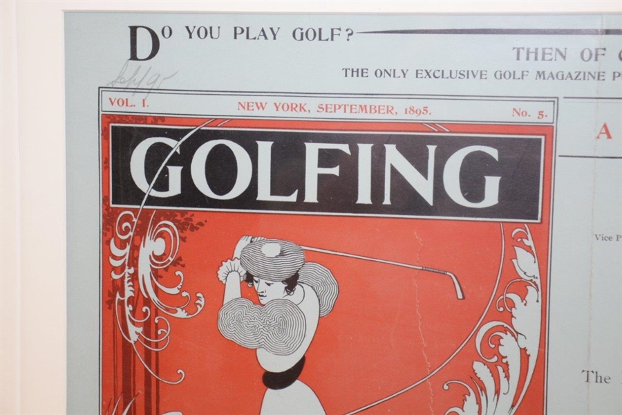 1895 Vol 1 No. 5 Golfing Magazine 'For Sale Here' Ad - Framed