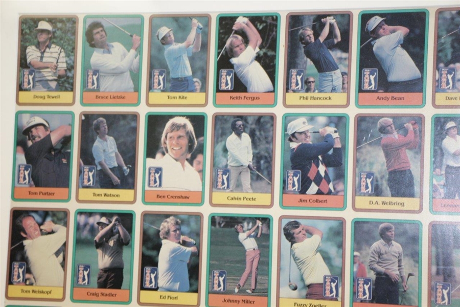 1980 PGA Tour Limited Edition 60 Top Money Winners Sports Card Set Uncut Sheet - Framed