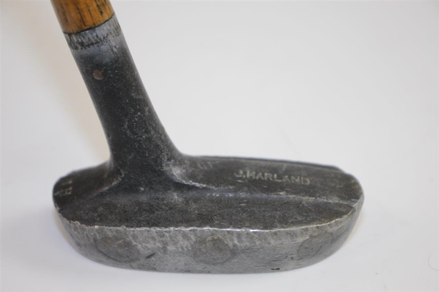 HH Model Aluminum Head Wood Shafted Putter - Stamped 'J. Harland In Head'