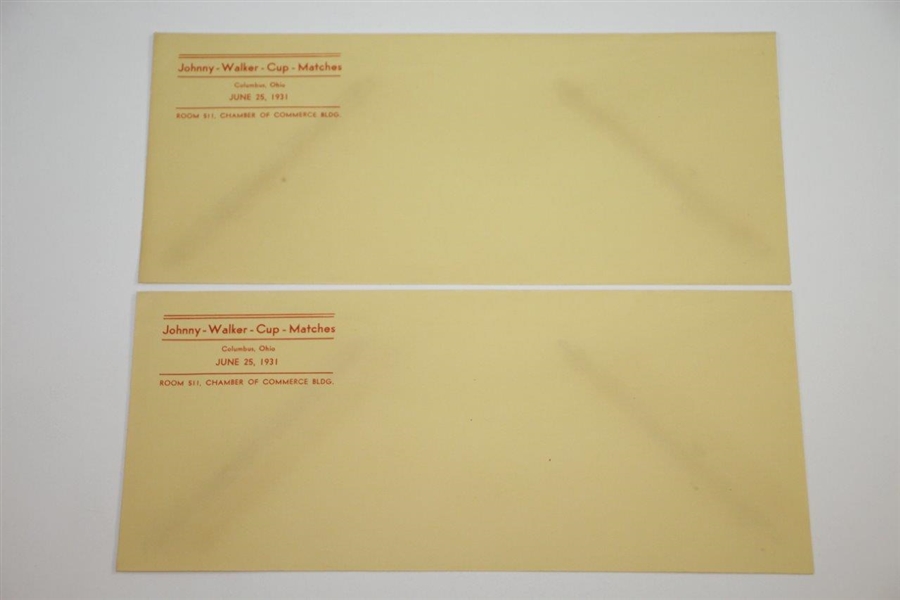 Undocumented 1931 Johnny Walker Cup Matches Letterhead & Envelopes - Played June 25, 1931