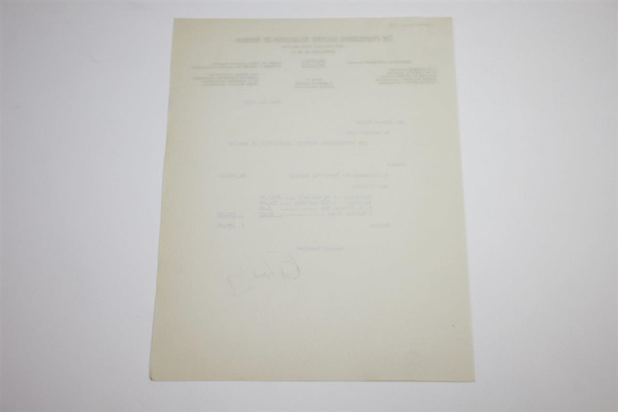 Ed Dudley Signed 1933 Ryder Cup Expense Breakdown Sheet JSA ALOA
