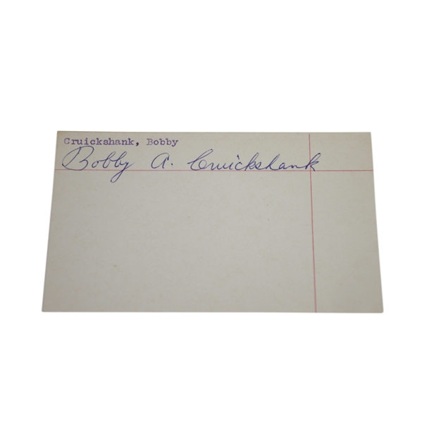 Bobby Cruickshank Signed 3x5 Card JSA ALOA