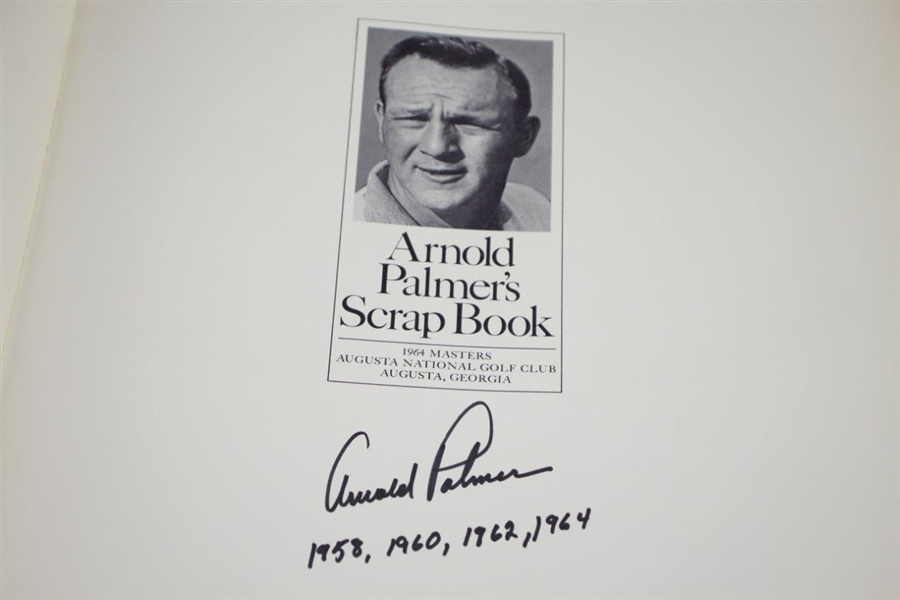Arnold Palmer signed 1964 Masters Arnold Palmer's Scrapbook with YEARS WON JSA ALOA