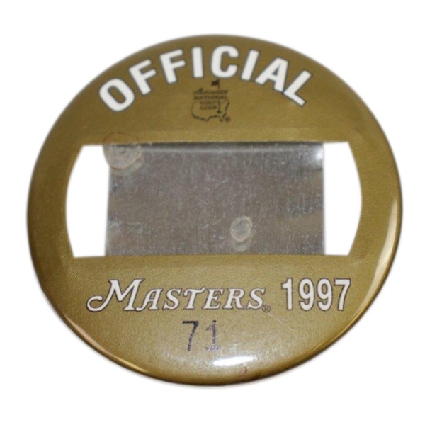 1997 Masters Tournament Official Badge #71 - Tiger Woods 1st Green Jacket