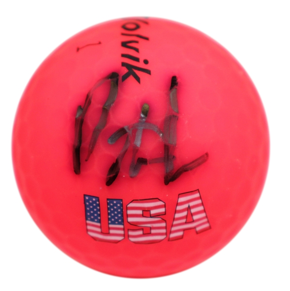 Patrick Reed Signed Pink USA Logo Golf Ball JSA #CC66632