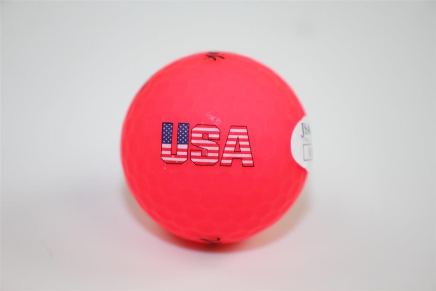 Justin Thomas Signed Pink USA Logo Golf Ball JSA #V16576