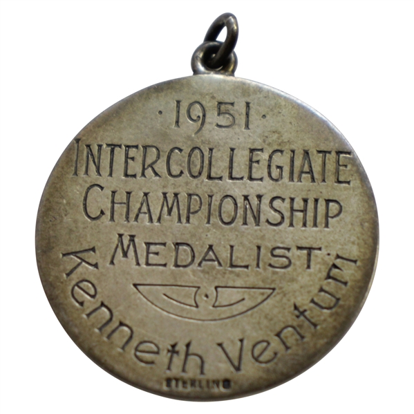 Ken Venturi's 1951 Sterling Silver NCGA Intercollegiate Championship Medalist Medal