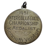 Ken Venturis 1951 Sterling Silver NCGA Intercollegiate Championship Medalist Medal