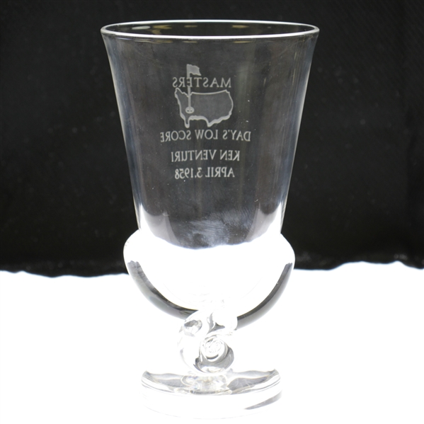 Ken Venturi's 1958 Masters Tournament Day's Low Score Crystal Glass Vase - April 3rd