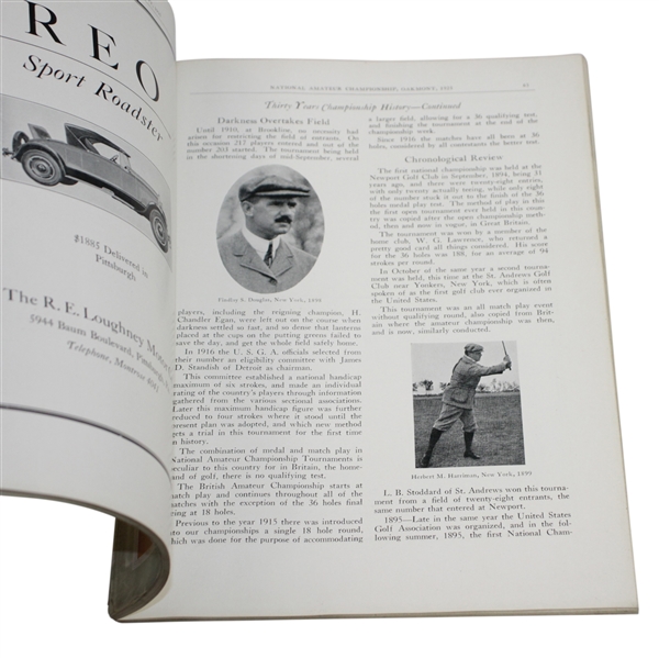 1925 US Amateur at Oakmont Official Program - Bobby Jones 3rd Major Victory - Rare