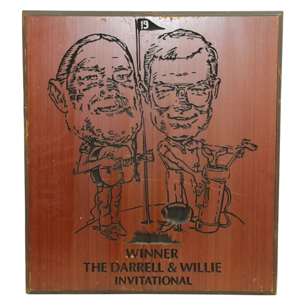 Willie Nelson & Darrell Royal Celebrity Invitational Golf Tournament Engraved Wood Picture