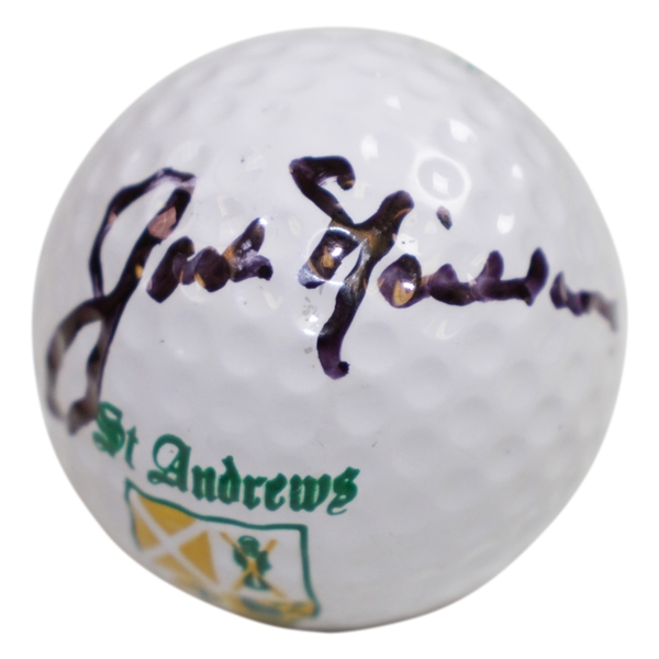 Jack Nicklaus Signed St. Andrews Shield Logo Golf Ball FULL JSA #Z10484