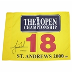 Tiger Woods Ltd Ed Signed 2000 The OPEN Championship 18th Hole Flag UDA #BAJ59781