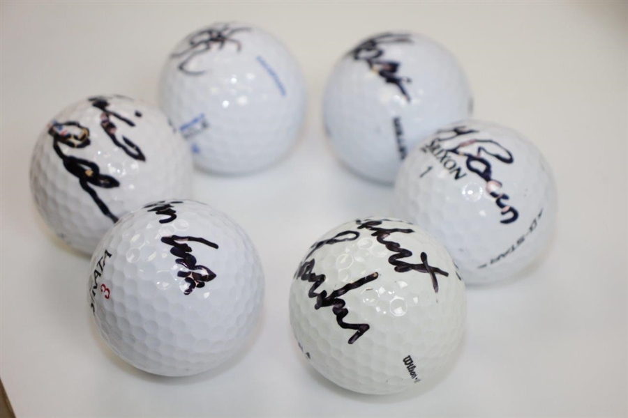 Guy Boros, Michael Allen, Jay Haas, Robert Landers, Gary Hallberg, & John Cook Signed Golf Balls JSA ALOA