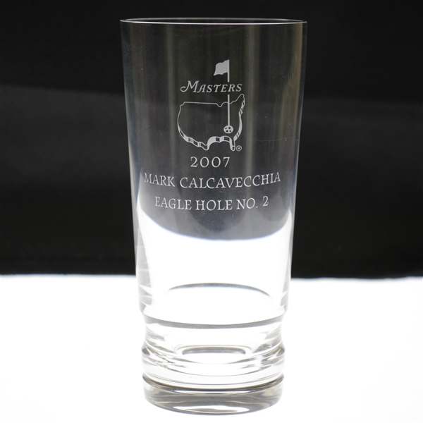 2007 Masters Awarded Eagle Hole #2 Crystal Highball Glass - Mark Calcavecchia Collection