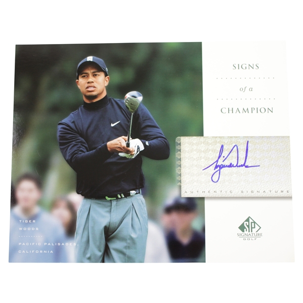 Tiger Woods Signed 'Signature Golf - Signs of a Champion - Pacific Palisades, Ca.' Photo UDA
