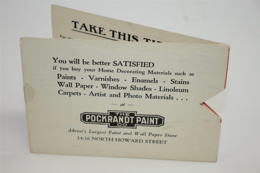 “Fore!” Clever Golf Themed Advertising Card by The Pockrandt Paint Co. - Akron, OH.