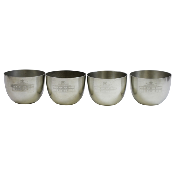 Set of Four Classic Augusta National Golf Club Clubhouse Pewter Cups