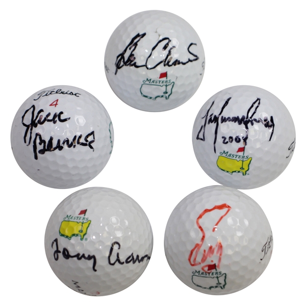 Masters Champs Burke, Aaron, Zoeller, Immelman, & Crenshaw Signed Masters Logo Golf Balls JSA ALOA