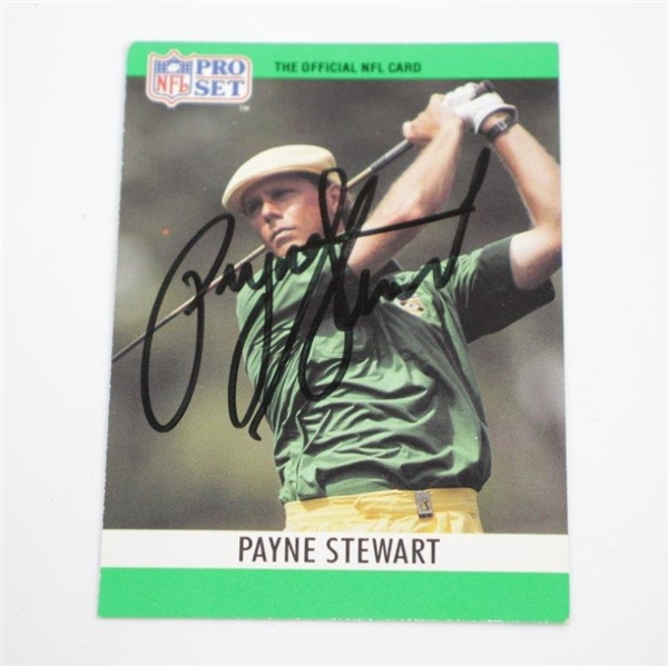 Payne Stewart Signed 1990 NFL Pro-Set Golf Card JSA ALOA