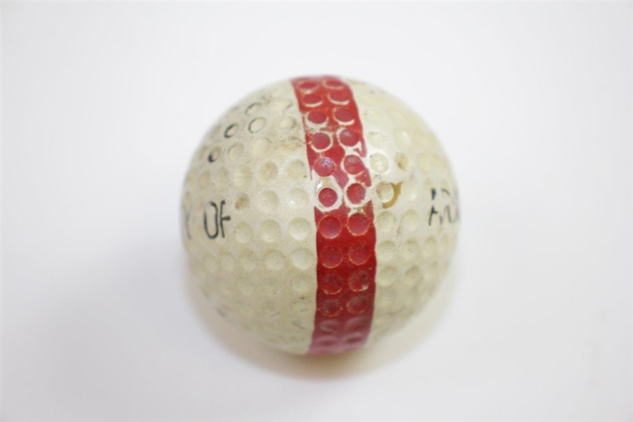 Unique 'Property of Arnold Palmer' Stamped Golf Ball - Red Stripe 