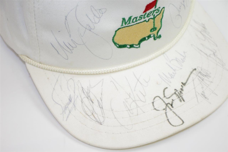 Jack Nicklaus, Payne Stewart, & others Signed 1989 Masters White Hat JSA ALOA