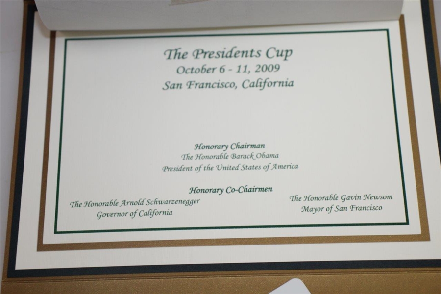 Ken Venturi's Personal 2009 The President's Cup Invitation, Badges, Program, & more