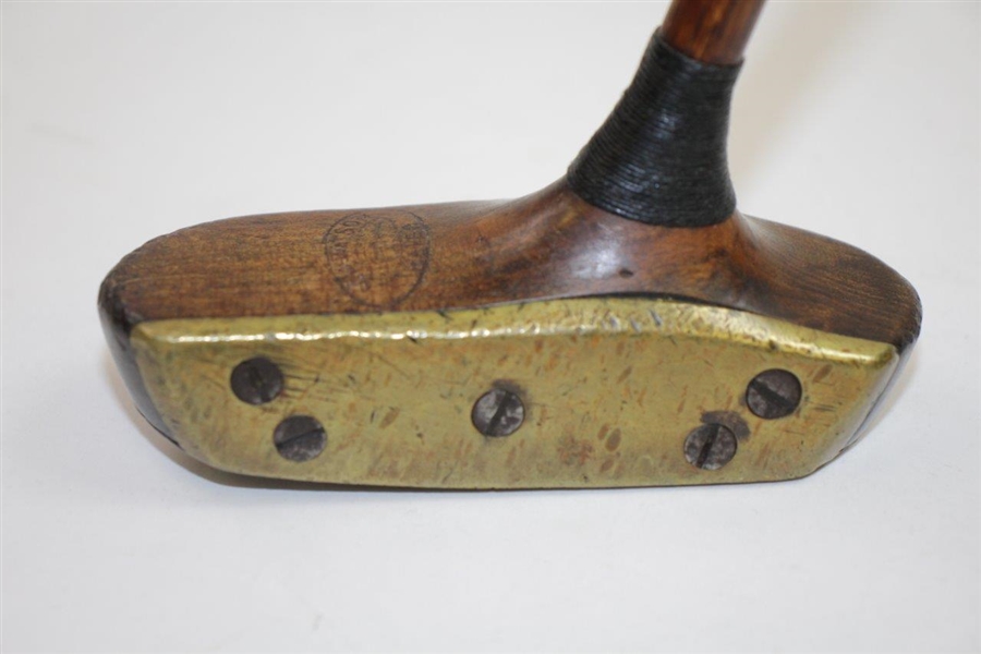 J.W. Watson Socket Headed Mallet Putter with Screwed Brass Plate Face & Sole