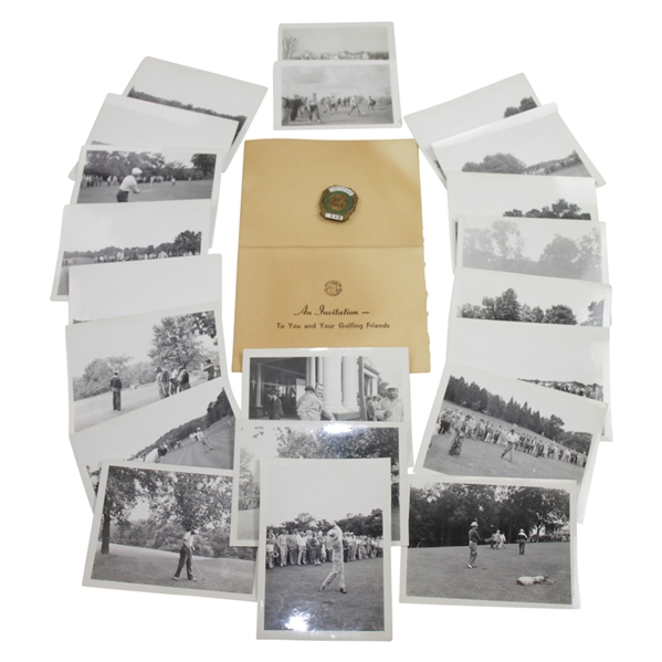 1946 Western Open at Sunset Country Club Contestant Badge, Invitation, & 21 Photos - Rod Munday Collection