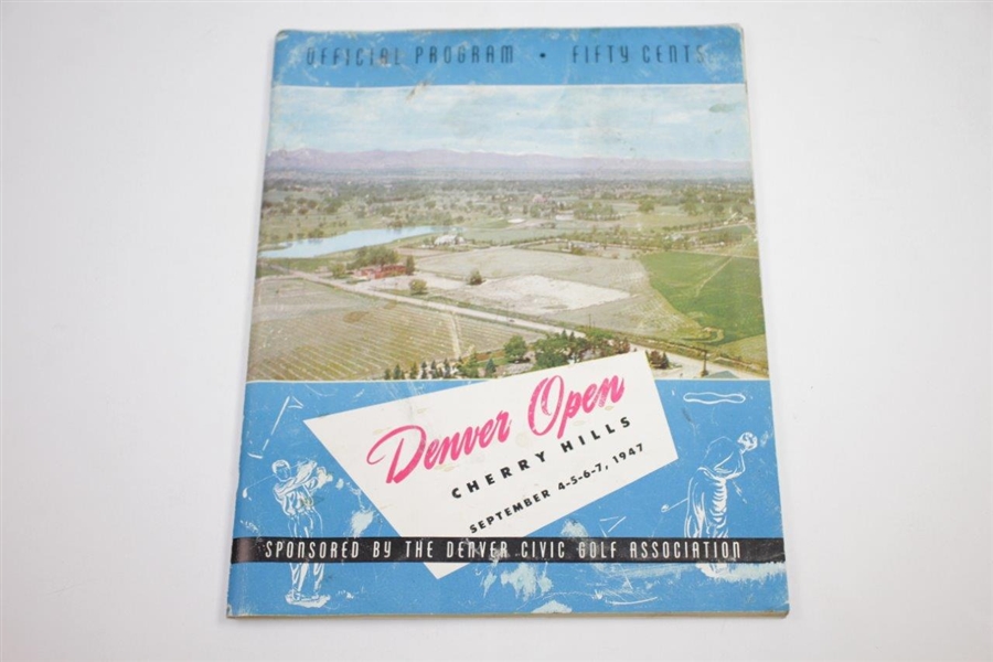 1947 Denver Open at Cherry Hills Program & Contestant Badge  - Rod Munday Collection