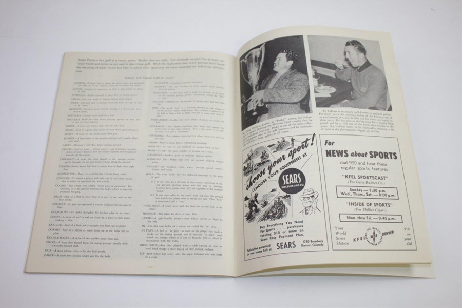 1947 Denver Open at Cherry Hills Program & Contestant Badge  - Rod Munday Collection