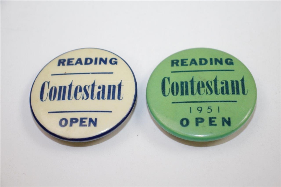 1949 Reading Open Program with Two Contestant Badges - Undated & 1951 - Rod Munday Collection