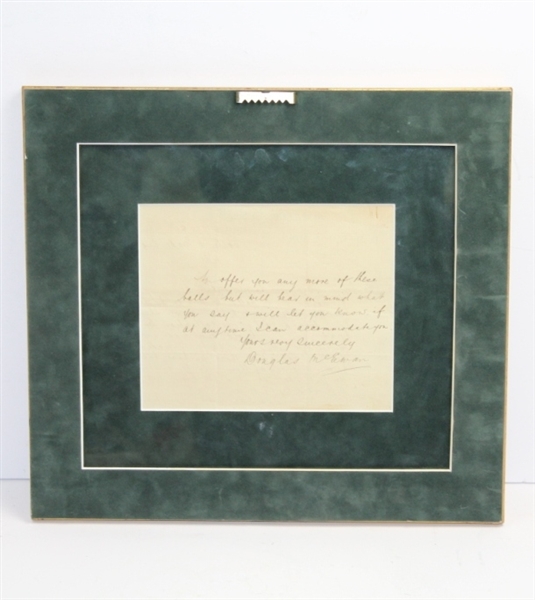 Douglas McEwan Hand-Written Letter on D. McEwan & Son Letterhead JSA ALOA