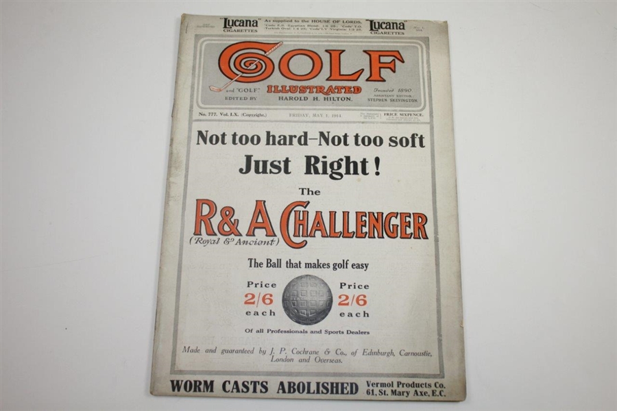 Three Vintage 1914 Golf Illustrated Magazines - May 1st, June 5th, & June 12th