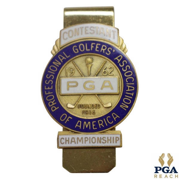 1962 PGA Championship at Aronimink GC Contestant Badge - Gary Player Winner