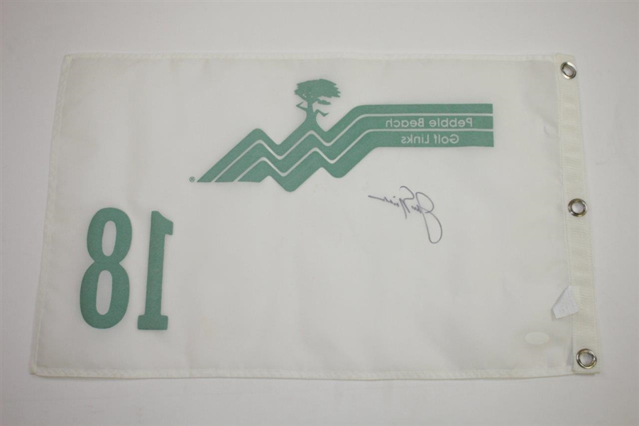 Jack Nicklaus Signed Pebble Beach Golf Links 18 Logo Flag FULL JSA #BB15068