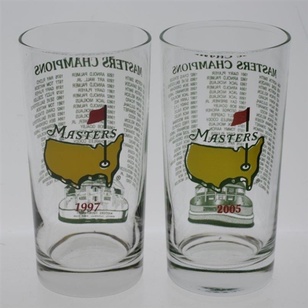 1997 & 2005 Masters Tournament Commemorative Champions Glasses