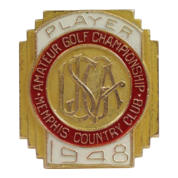 1948 US Amateur Championship at Memphis CC Contestant Badge - Willie Turnesa Winner