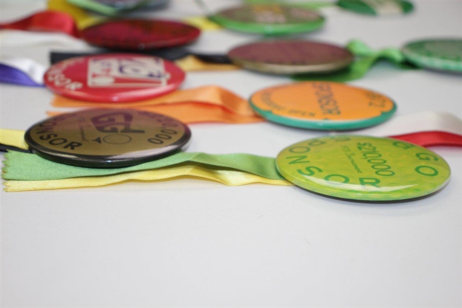 Twelve (12) Greater Greensboro Open Sponsor Badges with Ribbons
