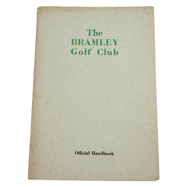 Circa 1950 The Bramley Golf Club Official Handbook by Robert Browning