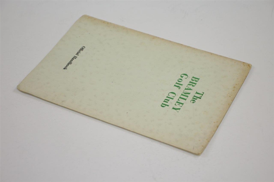 Circa 1950 The Bramley Golf Club Official Handbook by Robert Browning