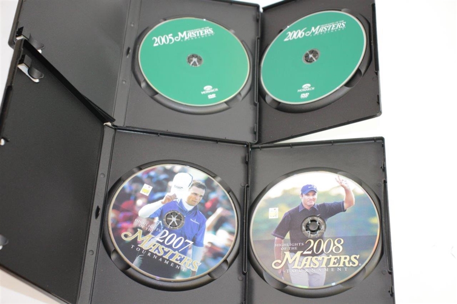 2005, 2006, 2007, &2008 Official Masters Tournament 'Highlights' DVDs in Cases