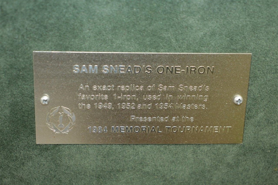Sam Snead's Replica One-Iron Presented at the 1984 Memorial Tournament with Display