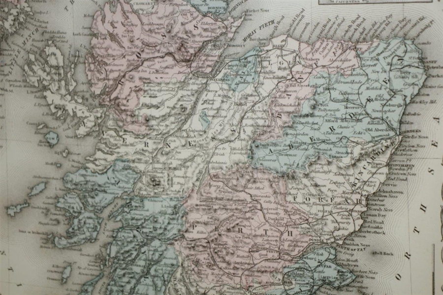 Circa 1860 Map of Scotland The Home of Golf Framed Map Print