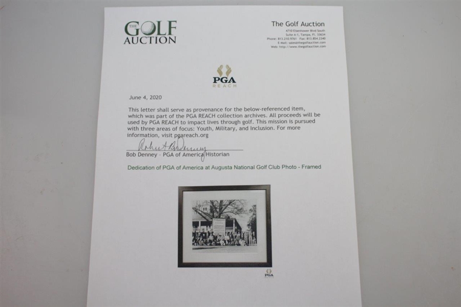 Dedication of PGA of America at Augusta National Golf Club Photo - Framed